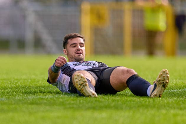 Michael Kleinschrodt (VfR Aalen, 09) am Boden GER, VfR Aalen vs. FSV Frankfurt, Fussball, Regionalliga Suedwest - Herren, 10. Spieltag, Spielzeit 2026 2027, 03.10.2026 GER, VfR Aalen vs. FSV Frankfurt, Fussball, Regionalliga Suedwest - Herren, 10. Spieltag, Spielzeit 2026 2027, 03.10.2026 Aalen Copyright: xEibner-Pressefoto GeraldxOelze-dexStoppanyx EP_ODS