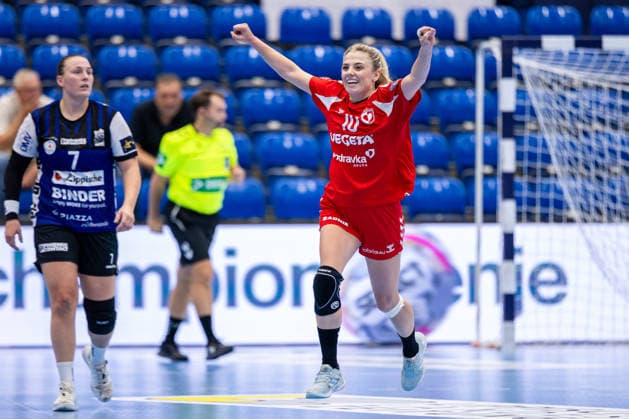 Matea Soso (HC Podravka, 10) jubelt nach einem Tor GER, HSG Blomberg-Lippe vs. HC Podravka, Handball, EHF Champions League Women, Gruppenphase, Spielzeit 2026 2027, 03.10.2026 GER, HSG Blomberg-Lippe vs. HC Podravka, Handball, EHF Champions League Women, Gruppenphase, Spielzeit 2026 2027, 03.10.2026 Lemgo Copyright: xEibner-Pressefoto JanxRollingerx EP_JSK