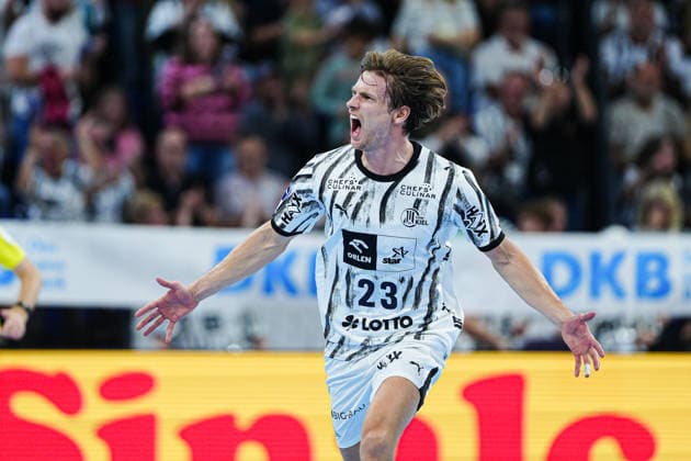 Torjubel Rune Dahmke (THW Kiel, 23) GER, THW Kiel vs. VfL Gummersbach, Handball, 1. Bundesliga, Spieltag 7, Saison 2026 2027, 03.10.2026 GER, THW Kiel vs. VfL Gummersbach, Handball, 1. Bundesliga, Spieltag 7, Saison 2026 2027, 03.10.2026 Kiel Copyright: xEibner-Pressefoto MarcelxvonxFehrnx EP_MFN