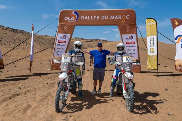 W2RC - RALLYE DU MAROC 2026 63 HUCHER Guillaume (fra), RS Concept, GasGas 450 Rally Factory Replica, FIM W2RC, Rally 2, action, 83 DAGOMMER Wilfried (fra), Team RS Concept, GasGas 450 Rally Factory Replica, FIM W2RC, Rally 2, action Finisher podium, portrait during the Stage 5 of the Rallye du Maroc 2026, 4th round of the 2026 WR2C Championship from October 3, 2026 around Zagora, Morocco - AgadirMorocco Copyright: xPauloxMariax