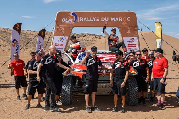 W2RC - RALLYE DU MAROC 2026 203 QUINTERO Seth (usa), SHORT Andrew (usa), Toyota Hilux GR, Toyota Gazoo Racing W2RC, FIA W2RC, ULT T1+, action Finisher podium, portrait during the Stage 5 of the Rallye du Maroc 2026, 4th round of the 2026 WR2C Championship from October 3, 2026 around Zagora, Morocco - AgadirMorocco Copyright: xPauloxMariax