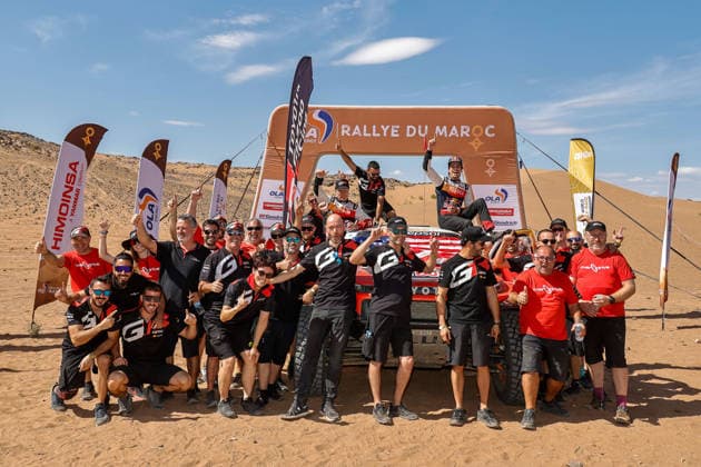 W2RC - RALLYE DU MAROC 2026 203 QUINTERO Seth (usa), SHORT Andrew (usa), Toyota Hilux GR, Toyota Gazoo Racing W2RC, FIA W2RC, ULT T1+, action Finisher podium, portrait during the Stage 5 of the Rallye du Maroc 2026, 4th round of the 2026 WR2C Championship from October 3, 2026 around Zagora, Morocco - AgadirMorocco Copyright: xPauloxMariax