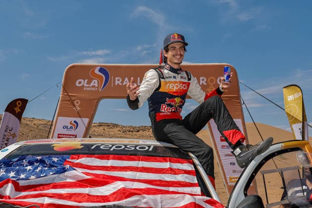 W2RC - RALLYE DU MAROC 2026 QUINTERO Seth (usa), Toyota Hilux GR, Toyota Gazoo Racing W2RC, FIA W2RC, ULT T1+, action, portrait Finisher podium, portrait during the Stage 5 of the Rallye du Maroc 2026, 4th round of the 2026 WR2C Championship from October 3, 2026 around Zagora, Morocco - AgadirMorocco Copyright: xPauloxMariax