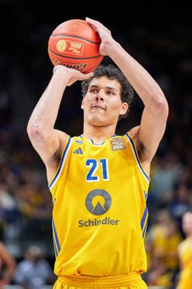 Brandon Angel (ALBA BERLIN, 21), GER, ALBA Berlin vs. BMA 365 Bamberg Baskets, Basketball Herren, easy Credit BBL, Saison 2026 27, 4. Spieltag, 03.10.2026 GER, ALBA Berlin vs. BMA 365 Bamberg Baskets, Basketball Herren, easy Credit BBL, Saison 2026 27, 4. Spieltag, 03.10.2026 Berlin