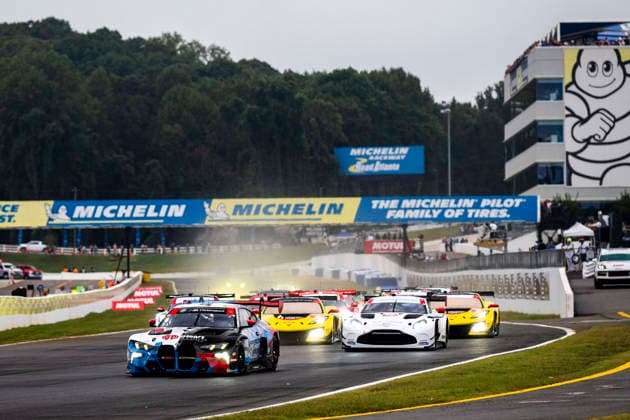 AUTO - IMSA - PETIT LE MANS 2026 01 DE PHILLIPPI Connor (usa), HARPER Dan (gbr), VERHAGEN Neil (usa), Paul Miller Racing, BMW M4 GT3 Evo, action, 68 HASSE CLOT Valentin (fra), SORENSEN Marco (dnk), DRUDI Mattia (ita), Car Blanche, Aston Martin Vantage GT3 Evo, action start of the race, depart, during the 2026 Motul Petit Le Mans, 11th round of the 2026 IMSA WeatherTech SportsCar Championship, from October 1 to 3, 2026 on the Michelin Raceway Road Atlanta in Braselton, Georgia, United States of America - BraseltonUnited States Copyright: xFabrizioxBoldonix