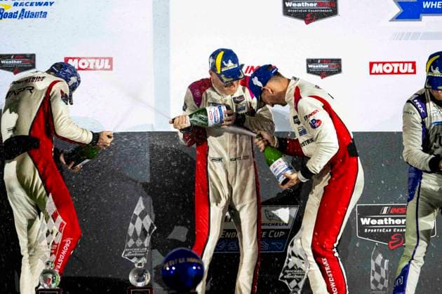 AUTO - IMSA - PETIT LE MANS 2026 04 JAKOBSEN Malthe (dnk), KURTZ George (usa), QUINN Alex (gbr), SOWERY Toby (gbr), CrowdStrike Racing by APR, Oreca 07-Gibson, action during the 2026 Motul Petit Le Mans, 11th round of the 2026 IMSA WeatherTech SportsCar Championship, from October 1 to 3, 2026 on the Michelin Raceway Road Atlanta in Braselton, Georgia, United States of America - BraseltonUnited States Copyright: xFabrizioxBoldonix