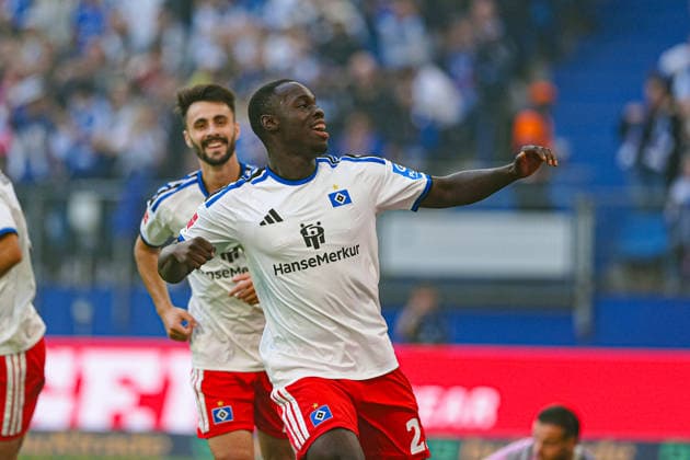 Torjubel nach Tor zum 1:0 Kofi Amoako (Hamburger SV, 22) GER, Hamburger SV vs. FC Kopenhagen, Fußball, Testspiel, Saison 2026 2027, 04.10.2026 GER, Hamburger SV vs. FC Kopenhagen, Fußball, Testspiel, Saison 2026 2027, 04.10.2026 Hamburg Copyright: xEibner-Pressefoto MarcelxvonxFehrnx EP_MFN