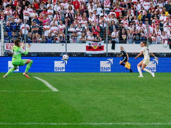 TOR zum 0:3 durch Jill Janssens (1. FC Union Berlin, 77) GER, Fussball, VfB Stuttgart vs. 1. FC Union Berlin, Google Pixel Frauen-Bundesliga, 6 Spieltag, Stuttgart, Saison 2026 2027, 04.10.2026 GER, Fussball, VfB Stuttgart vs. 1. FC Union Berlin, Google Pixel Frauen-Bundesliga, 6. Spieltag, Stuttgart, Saison 2026 2027, 04.10.2026 Stuttgart Copyright: xCarstenxSchweringx EP_CSG