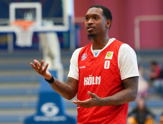 Cedric Russell Jr. (RheinStars Koeln, 0) reagiert. GER, ETB Miners Essen vs RheinStars Koeln, Barmer 2. Basketball Bundesliga, ProA, 3. Spieltag, Saison 2026-27, Sporthalle am Hallo, Essen, 04.10.2026 ETB Miners Essen vs RheinStars Koeln, ProA, 3. Spieltag, Saison 2026-27, 04.10.2026 Essen Copyright: xEibner-Pressefoto ScottxColemanx EP_SCN