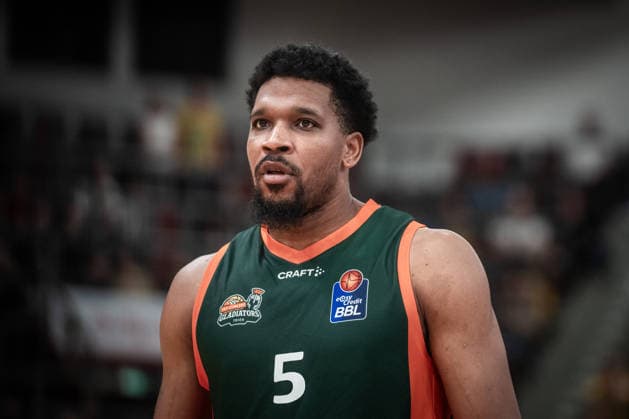 Justin Simon (VET-CONCEPT Gladiators Trier, 05) GER, MHP Riesen Ludwigsburg vs. VET-CONCEPT Gladiators Trier, Basketball Bundesliga, easycredit BBL, 4. Spieltag, Spielzeit 2026 2027, 04.10.2026 GER, MHP Riesen Ludwigsburg vs. VET-CONCEPT Gladiators Trier, Basketball Bundesliga, easycredit BBL, 4. Spieltag, Spielzeit 2026 2027, 04.10.2026 Ludwigsburg Copyright: xSandyxDinkelackerx EP_SDR