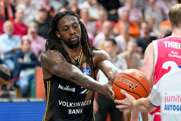Tajh Green (Basketball Loewen Braunschweig, 55) RASTA Vechta vs. Basketball Loewen Braunschweig , easyCredit Basketball Bundesliga, 4. Spieltag, Saison 2026 2027, 05.10.2026, RASTA Vechta vs. Basketball Loewen Braunschweig , easyCredit Basketball Bundesliga, 4. Spieltag, Saison 2026 2027, 05.10.2026 Vechta Copyright: xEibner-Pressefoto RobertxGertzenx EP_RGN