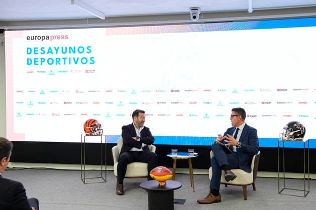 October 6, 2026, Madrid, Madrid, Spain: Rafael de los Santos, Spain NFL, American Football Herren, USA Director, during the Desayunos Deportivos Europa Press - Rafael de los Santos, ahead the NFL Madrid match 2026 holded at Camilo Jose Cela University on October 06, 2026, in Madrid, Spain. Desayunos Deportivos Europa Press - Rafael De Los Santos - ZUMAa181 20261006_zaa_a181_010 Copyright: xOscarxJ.xBarrosox