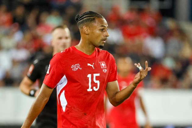 Djibril Sow (Schweiz, 15), Mimik, Gesichtsausdruck, Emotion , Schweiz, UEFA , Nations League, Matchday 4, Schweiz vs. Nordmazedonien, 06.10.2026, Luzern Swissporarena Schweiz Copyright: xGrantxHubbsx