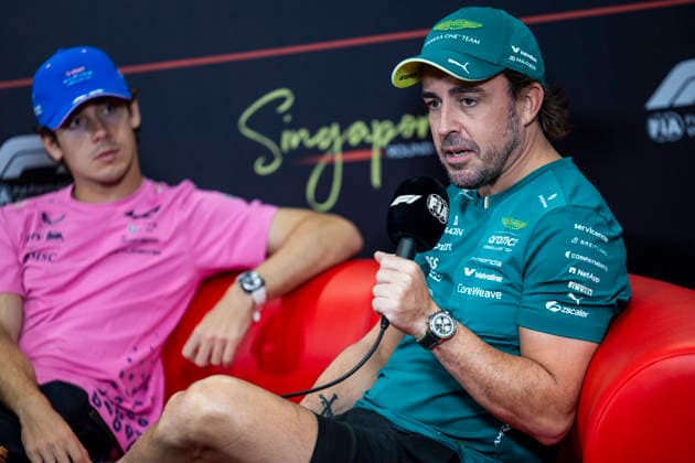 F1 - SINGAPORE GRAND PRIX 2026 ALONSO Fernando (spa), Aston Martin F1 Team Honda AMR26, portrait, pre-event press conference, PK, Pressekonferenz during the 2026 Formula 1 Singapore Grand Prix, 17th round of the 2026 Formula One World Championship, WM, Weltmeisterschaft from October 9 to 11, 2026 on the Marina Bay Street Circuit, in Singapore, Singapore - SingaporeSingapore Copyright: xJulienxDelfossex