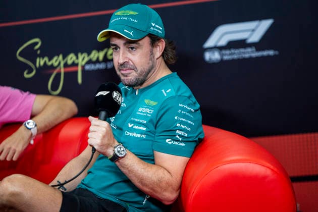 F1 - SINGAPORE GRAND PRIX 2026 ALONSO Fernando (spa), Aston Martin F1 Team Honda AMR26, portrait, pre-event press conference, PK, Pressekonferenz during the 2026 Formula 1 Singapore Grand Prix, 17th round of the 2026 Formula One World Championship, WM, Weltmeisterschaft from October 9 to 11, 2026 on the Marina Bay Street Circuit, in Singapore, Singapore - SingaporeSingapore Copyright: xJulienxDelfossex