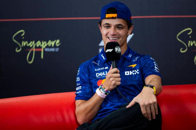 F1 - SINGAPORE GRAND PRIX 2026 NORRIS Lando (gbr), McLaren F1 Team MCL40, portrait, pre-event press conference, PK, Pressekonferenz during the 2026 Formula 1 Singapore Grand Prix, 17th round of the 2026 Formula One World Championship, WM, Weltmeisterschaft from October 9 to 11, 2026 on the Marina Bay Street Circuit, in Singapore, Singapore - SingaporeSingapore Copyright: xJulienxDelfossex