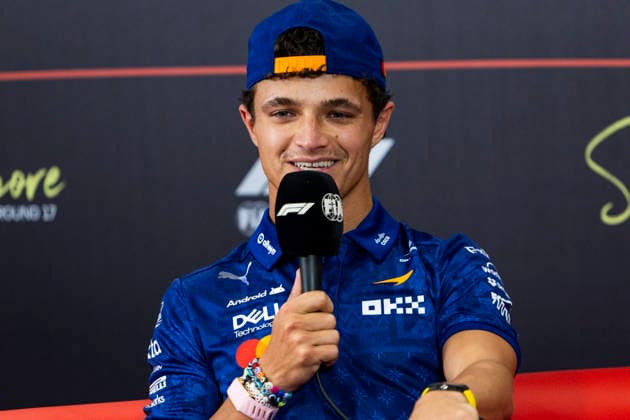 F1 - SINGAPORE GRAND PRIX 2026 NORRIS Lando (gbr), McLaren F1 Team MCL40, portrait, pre-event press conference, PK, Pressekonferenz during the 2026 Formula 1 Singapore Grand Prix, 17th round of the 2026 Formula One World Championship, WM, Weltmeisterschaft from October 9 to 11, 2026 on the Marina Bay Street Circuit, in Singapore, Singapore - SingaporeSingapore Copyright: xJulienxDelfossex