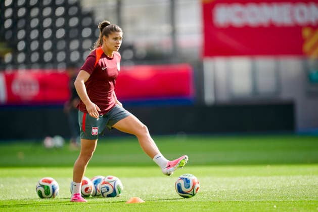 08.10.2026 LEUVEN , PILKA NOZNA KOBIET ( WOMEN S FOOTBALL) TRENING OFICJALNY PRZED POLFINALEM BARAZY MISTRZOSTW SWIATA 2027 TRENING NZ. MATYNA WIANKOWSKA FOTO RADOSLAW JOZWIAK CYFRASPORT NEWSPIX.PL --- Newspix.pl RA2_6199
