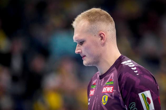 David Späth (Torwart, RNL, 29), Einzelbild, Einzelfoto, Aktion, Action, Spieler der Rhein-Neckar-Löwen, enttäuscht schauend, Enttäuschung, Frustration, disappointed, pessimistisch, 08.10.2026, Mannheim (Deutschland), Handball, Bundesliga, Rhein-Neckar Löwen - ThSV Eisenach
