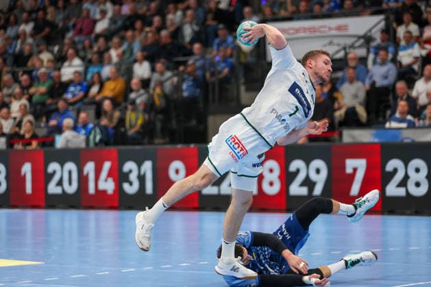 Dominik Mappes (HSG Wetzlar, 7) GER, TVB Stuttgart vs. HSG Wetzlar, Handball, Opel Handball-Bundesliga, 8. Spieltag, Spielzeit 2026 2027, 08.10.2026 GER, TVB Stuttgart vs. HSG Wetzlar, Handball, Opel Handball-Bundesliga, 8. Spieltag, Spielzeit 2026 2027, 08.10.2026 Stuttgart Copyright: xEibner-Pressefoto SoerenxHerwegx EP_SHG