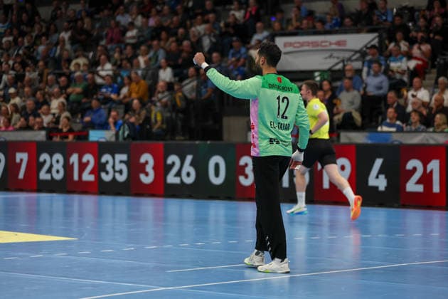 Mohamed El Tayar (TVB Stuttgart, 12) freut sich GER, TVB Stuttgart vs. HSG Wetzlar, Handball, Opel Handball-Bundesliga, 8. Spieltag, Spielzeit 2026 2027, 08.10.2026 GER, TVB Stuttgart vs. HSG Wetzlar, Handball, Opel Handball-Bundesliga, 8. Spieltag, Spielzeit 2026 2027, 08.10.2026 Stuttgart Copyright: xEibner-Pressefoto SoerenxHerwegx EP_SHG