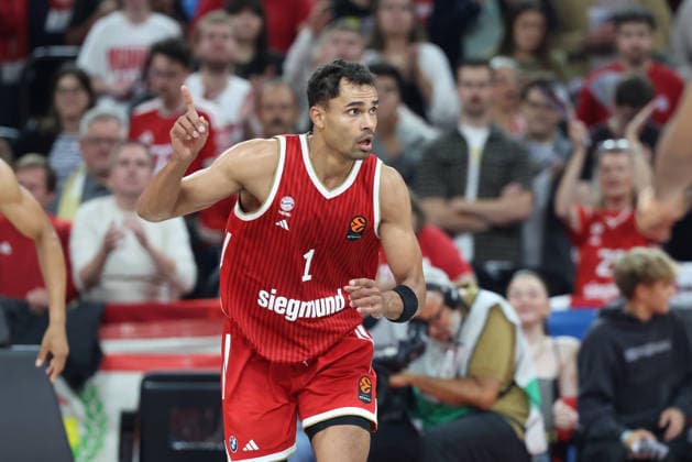 Oscar da Silva (FC Bayern Basketball, 01) bejubelt einen Treffer, Jubel, GER, FC Bayern Basketball vs. Virtus Bologna, Basketball, Euroleague, 4. Spieltag, Saison 2026 2027, 08.10.2026, GER, FC Bayern Basketball vs. Virtus Bologna, Basketball, Euroleague, 4. Spieltag, Saison 2026 2027, 08.10.2026 Muenchen Copyright: xEibner-Pressefoto JennixMaulx EP_JML