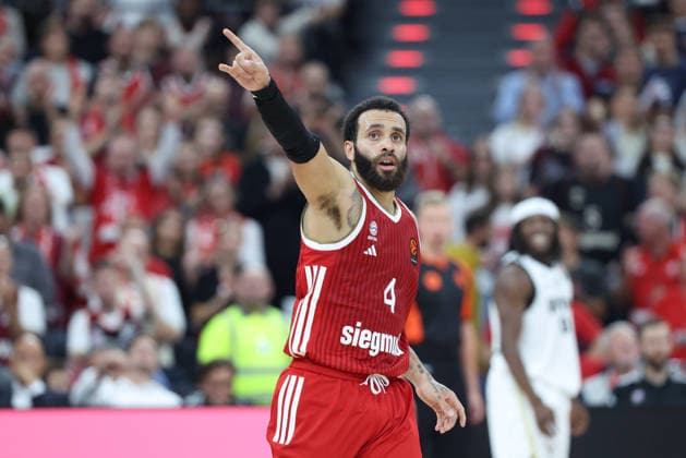 Duane Washington Jr. (FC Bayern Basketball, 04) bejubelt einen Treffer, GER, FC Bayern Basketball vs. Virtus Bologna, Basketball, Euroleague, 4. Spieltag, Saison 2026 2027, 08.10.2026, GER, FC Bayern Basketball vs. Virtus Bologna, Basketball, Euroleague, 4. Spieltag, Saison 2026 2027, 08.10.2026 Muenchen Copyright: xEibner-Pressefoto JennixMaulx EP_JML