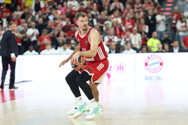 Andreas Obst (FC Bayern Basketball, 13) mit Ball, GER, FC Bayern Basketball vs. Virtus Bologna, Basketball, Euroleague, 4. Spieltag, Saison 2026 2027, 08.10.2026, GER, FC Bayern Basketball vs. Virtus Bologna, Basketball, Euroleague, 4. Spieltag, Saison 2026 2027, 08.10.2026 Muenchen Copyright: xEibner-Pressefoto JennixMaulx EP_JML