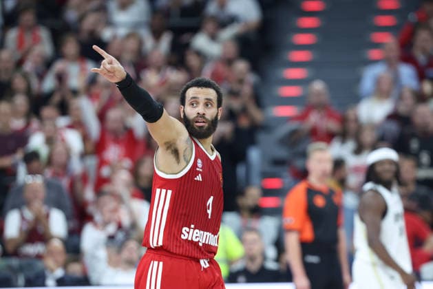 Duane Washington Jr. (FC Bayern Basketball, 04) bejubelt einen Treffer, GER, FC Bayern Basketball vs. Virtus Bologna, Basketball, Euroleague, 4. Spieltag, Saison 2026 2027, 08.10.2026, GER, FC Bayern Basketball vs. Virtus Bologna, Basketball, Euroleague, 4. Spieltag, Saison 2026 2027, 08.10.2026 Muenchen Copyright: xEibner-Pressefoto JennixMaulx EP_JML