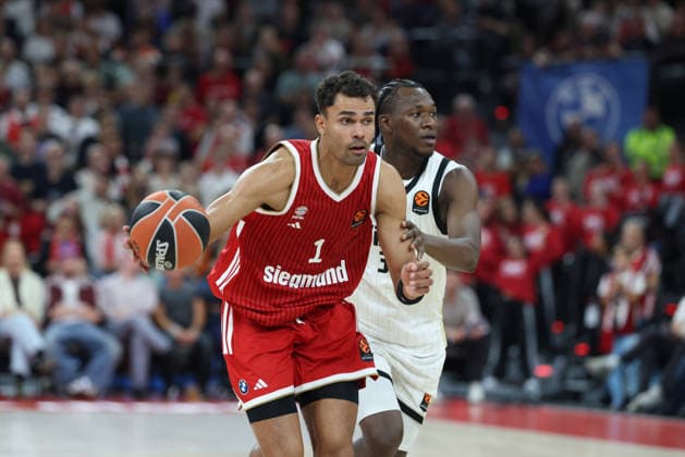 Oscar da Silva (FC Bayern Basketball, 01) mit Aliou Diarra (Virtus Bologna, 31), GER, FC Bayern Basketball vs. Virtus Bologna, Basketball, Euroleague, 4. Spieltag, Saison 2026 2027, 08.10.2026, GER, FC Bayern Basketball vs. Virtus Bologna, Basketball, Euroleague, 4. Spieltag, Saison 2026 2027, 08.10.2026 Muenchen Copyright: xEibner-Pressefoto JennixMaulx EP_JML