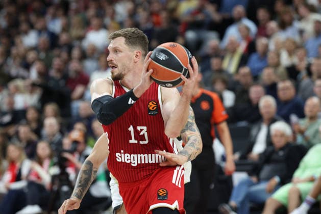 Andreas Obst (FC Bayern Basketball, 13), GER, FC Bayern Basketball vs. Virtus Bologna, Basketball, Euroleague, 4. Spieltag, Saison 2026 2027, 08.10.2026, GER, FC Bayern Basketball vs. Virtus Bologna, Basketball, Euroleague, 4. Spieltag, Saison 2026 2027, 08.10.2026 Muenchen Copyright: xEibner-Pressefoto JennixMaulx EP_JML
