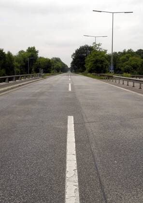 Gesperrte Avus anlässlich der Sternfahrt in Berlin