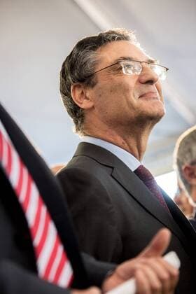Sept. 9, 2015 - Paris, France - Patrick Devedjian during the inauguration of Magaly, the first tunneling machine, which will extend the Parisian metro line 14, a crucial backbone of the future Grand Paris network, by drilling tunnels under Paris and Clichy-la-Garenne, in Paris, France, on September 9, 2015. Paris France - ZUMAn230