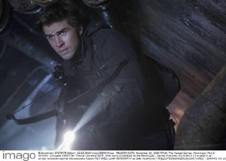 RELEASE DATE: November 20, 2015 TITLE: The Hunger Games: Mockingjay Part 2 STUDIO: Lionsgate DIRECTOR: Francis Lawrence PLOT: After being symbolized as the Mockingjay , Katniss Everdeen and District 13 engage in an all-out revolution against the autocratic Capitol PICTURED: LIAM HEMSWORTH as Gale Hawthorne ( - ZUMAl90