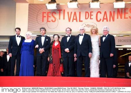 May 23, 2013 - Cannes, France - CANNES, FRANCE - MAY 23: (L-R) Will Forte, June Squibb, Alexander Payne, Angela McEwan, Albert Berger, Bruce Dern, Laura Dern and Ron Yerxa attends the Premiere of Nebraska during the 66th Annual Cannes Film Festival at The Palais des Festivals on May 23, 2013 in Cannes, France. - ZUMAi09