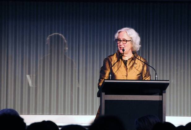 (160820) -- AUCKLAND, Aug. 20, 2016 -- Patricia Aldana, president of the Hans Christian Andersen Award jury, addresses during the awarding ceremony of the Hans Christian Andersen Award in Auckland, New Zealand, Aug. 20, 2016. Cao Wenxuan, one of China s most popular authors of children s fictions, received the Hans Christian Andersen Award here on Saturday, becoming the first Chinese writer for the most distinguished international honor for children s literature. ) (cyc) NEW ZEALAND-AUCKLAND-CHINA-LITERATURE-AWARD TianxYe
