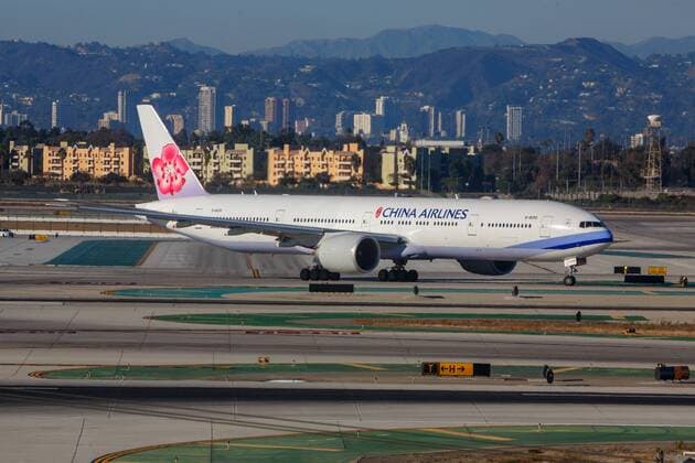 USA, United States of America, California, Los Angeles, 21.10.2016: Los Angeles International Airport, China Airlines Boeing 777-36N(ER), Registration: B18055
