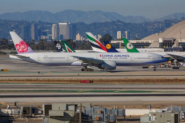 USA, United States of America, California, Los Angeles, 21.10.2016: Los Angeles International Airport, China Airlines Boeing 777-36N(ER), Registration: B18055