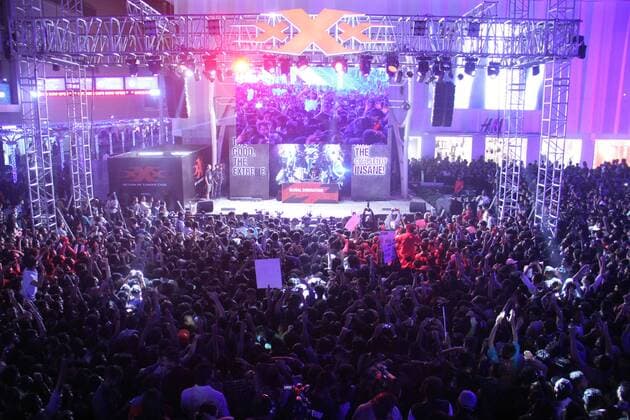 MUMBAI, INDIA - JANUARY 12: Huge crowd gathered during a meet and greet with Hollywood actor Vin Diesel and Bollywood actor Deepika Padukone to promote the film xXx: Return of Xander Cage , on January 12, 2017 in Mumbai, India. . xXx: Return of Xander Cage is a 2017 American action film directed by D. J. Caruso and written by F. Scott Frazier. It stars Vin Diesel, Donnie Yen, Deepika Padukone, Kris Wu, Ruby Rose, Tony Jaa, Nina Dobrev, Toni Collette and Samuel L. Jackson. It is the third film in the xXx franchise and a sequel to both xXx (2002) and xXx: State of the Union (2005). (Photo by Pramod Thakur Hindustan Times ) Hollywood Actor Vin Diesel And Bollywood Actor Deepika Padukone Meet Fans In Mumbai