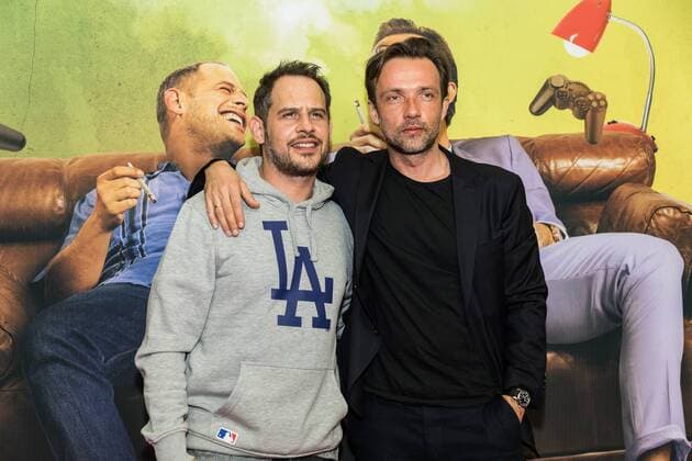 15.03.2017, Dettelbach, Mainfrankenplatz, Cineworld, Filmpremiere Lommbock, Foto: 15.03.2017, Dettelbach, Mainfrankenplatz, Cineworld, Filmpremiere Lommbock, Foto: v.l.n.r. Moritz Bleibtreu, Lucas Gregorowicz Copyright: HMBxMedia MarkusxKöller