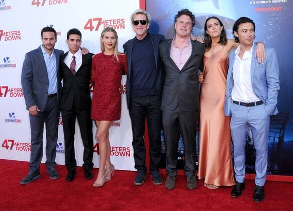 June 12, 2017 - Westwood, CA, United States - 12 June 2017 - Westwood, California - Chris Johnson, Santiago Segura, Claire Holt, Matthew Modine, Johannes Roberts, Mandy Moore, Yani Gellman. 47 Meters Down Los Angeles Premiere held at Regency Village Theatre in Westwood. Photo Credit: AdMedia Westwood United States - ZUMAa123 20170612_zaa_a123_167 Copyright: xBirdiexThompsonx