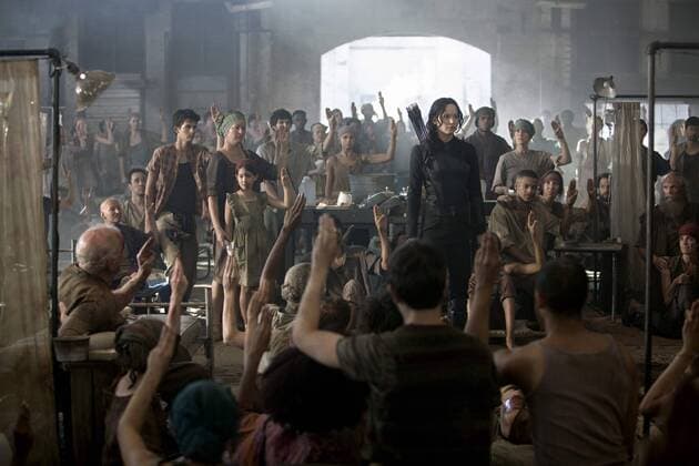 Jennifer Lawrence stars as Katniss Everdeen in THE HUNGER GAMES: MOCKINGJAY - PART 1. Los Angeles CA Copyright: xMurrayxClosex 32446_002THA