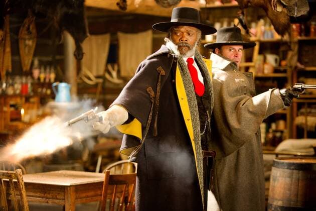 Meet the HATEFUL EIGHT: Samuel L. Jackson stars as Major Marquis Warren and Walton Goggins as Chris Mannix Los Angeles CA 32843_015THA
