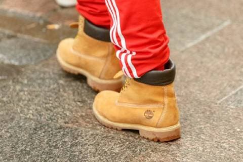 Tallinn, Estonia, 08.12.2017 Shoes, boots, legs, walking, streets. Timberland. Tallinn Harjumaa Estonia Copyright: xKonstantinxSednevx