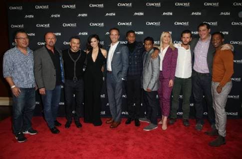 Crackle Serienpremiere in Pasadena January 15, 2018 - Pasadena, CA, U.S. - 15 January 2018 - Pasadena, California - Joe Halpin, Arlen Escarpeta, Katrina Law, Joseph Julian Soria, Eric Berger, Elisabeth Rohm, Ryan Kwanten, Cory Hardrict. â€oeThe Oath†Photo Opp with the cast of Crackleâ€⠢s new drama series at The Winter TCA. Photo Credit: AdMedia Pasadena U.S. - ZUMAa123 20180115_zaa_a123_028 Copyright: xF.xSadoux