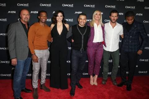 Crackle Serienpremiere in Pasadena January 15, 2018 - Pasadena, CA, U.S. - 15 January 2018 - Pasadena, California - Joe Halpin, Arlen Escarpeta, Katrina Law, Joseph Julian Soria, Elisabeth Rohm, Ryan Kwanten, Cory Hardrict. â€oeThe Oath†Photo Opp with the cast of Crackleâ€⠢s new drama series at The Winter TCA. Photo Credit: AdMedia Pasadena U.S. - ZUMAa123 20180115_zaa_a123_036 Copyright: xF.xSadoux