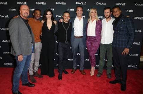 Crackle Serienpremiere in Pasadena January 15, 2018 - Pasadena, CA, U.S. - 15 January 2018 - Pasadena, California - Joe Halpin, Arlen Escarpeta, Katrina Law, Joseph Julian Soria, Eric Berger, Elisabeth Rohm, Ryan Kwanten, Cory Hardrict. â€oeThe Oath†Photo Opp with the cast of Crackleâ€⠢s new drama series at The Winter TCA. Photo Credit: AdMedia Pasadena U.S. - ZUMAa123 20180115_zaa_a123_060 Copyright: xF.xSadoux