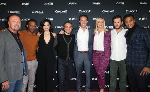 Crackle Serienpremiere in Pasadena January 15, 2018 - Pasadena, CA, U.S. - 15 January 2018 - Pasadena, California - Joe Halpin, Arlen Escarpeta, Katrina Law, Joseph Julian Soria, Eric Berger, Elisabeth Rohm, Ryan Kwanten, Cory Hardrict. â€oeThe Oath†Photo Opp with the cast of Crackleâ€⠢s new drama series at The Winter TCA. Photo Credit: AdMedia Pasadena U.S. - ZUMAa123 20180115_zaa_a123_070 Copyright: xF.xSadoux