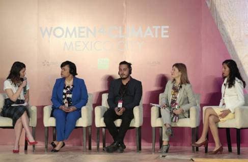 Moderator Maria Anton Sanz, Editor at Elle, New Orleans Mayoress-elect Latoya Cantrell, MakeSense s Co-founder Christian Vanizette, UN Women s representative for Ecuador, former Spanish Equality Minister Bibiana Aido Almagro, and Mentor at the Women 4 Climate programme Juana Martinez Macedo take part in the inauguration of the second Summit of Women for Climate in Mexico City, Mexico, 26 February 2018. The summit, organized by the Climate Leadership Group C40, gathers 92 mayors from around the world today. Mexico City s Mayor wants to involve children against climate change !ACHTUNG: NUR REDAKTIONELLE NUTZUNG! Copyright: xMarioxGuzmanx CMX005 20180226-636552767029956747