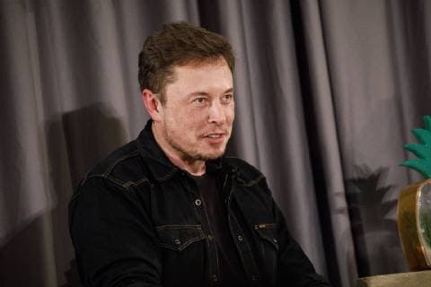 May 17, 2018 - Los Angeles, California, U.S. - Elon Musk, co-founder and chief executive officer of Tesla Inc., speaks during a Boring Co. event in Los Angeles, California, U.S., on Thursday, May 17, 2018. Musk held the event at the Leo Baeck Temple to build public support for a 2.7-mile tunnel the creator of Space X and Tesla hopes to build in West Los Angeles. © 2018 Patrick T. Fallon Los Angeles U.S. - ZUMAf72_ 20180517_zaf_f72_526 Copyright: xPatrickxFallonx